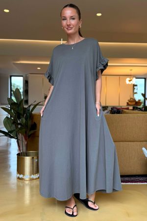 Made in Italy Summer Oscar Pure Cotton T Shirt Dress Mocha /12 =